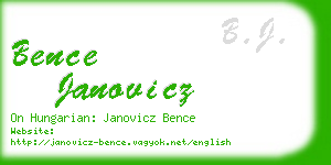 bence janovicz business card